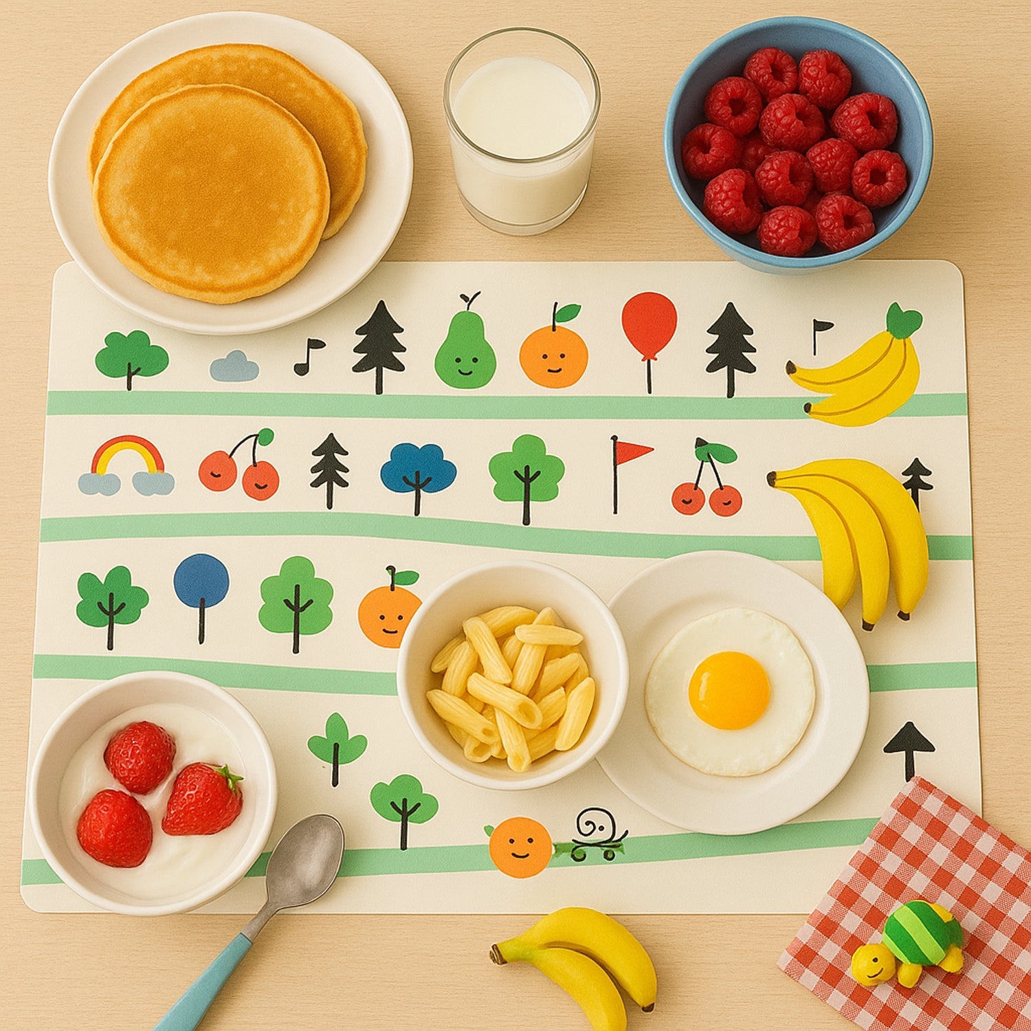 Colorful Cartoon Printed Dining Table Placemats for Kids (4 Pc / 40x30 Cm) Colorful Cartoon Printed Dining Table Placemats for Kids (4 Pc / 40x30 Cm)